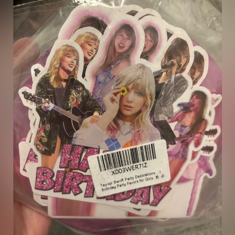 Taylor Swift birthday decor foil swirls new
